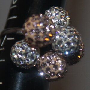 $279 Unique Rare 925 Sterling Crystal Ball Fire Statement Ring